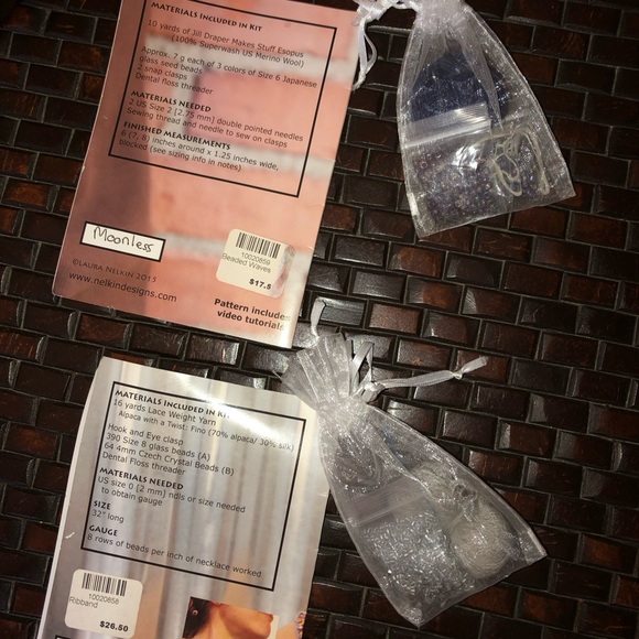 2 DIY complete Beaded Waves Cuff Bracelet Kits by Nelkin Designs.Moonless/Silver - Picture 4 of 9